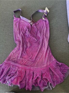 POSTER GIRL Purple Mesh Mini Dress